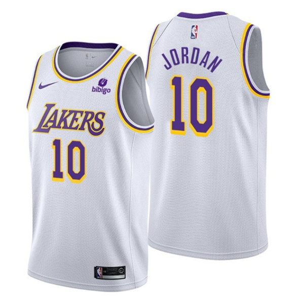 Men's White Los Angeles Lakers #10 Deandre Jordan Stitched Jersey